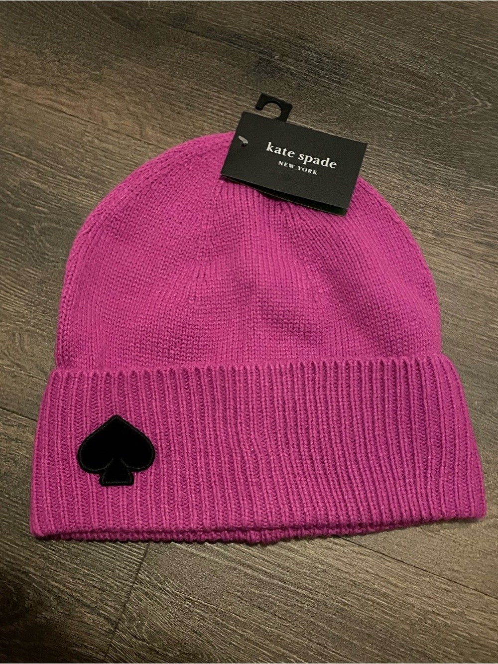 Kate Spade flocked spade beanie